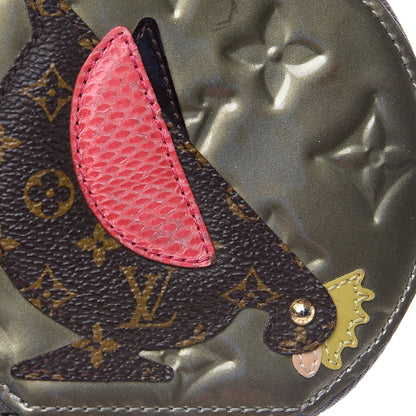 Louis Vuitton Vernis Animania Coq Rooster Round Coin Purse Gris Art Deco 7 of 8