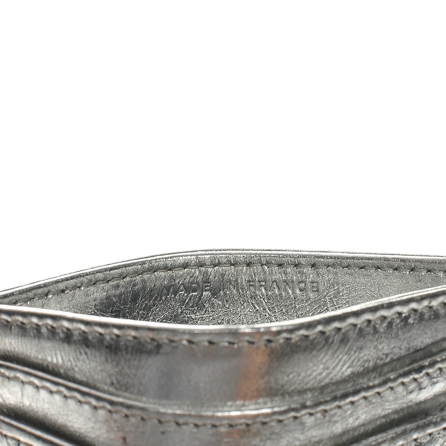 Chanel Metallic Aged Calfskin Quilted Reissue Card Holder Silver 7 of 10