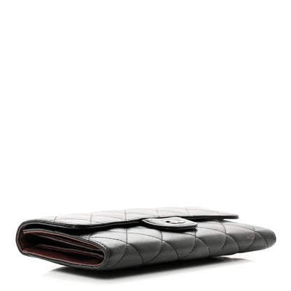 Chanel Lambskin Quilted Large Gusset Flap Wallet Black 4 of 11