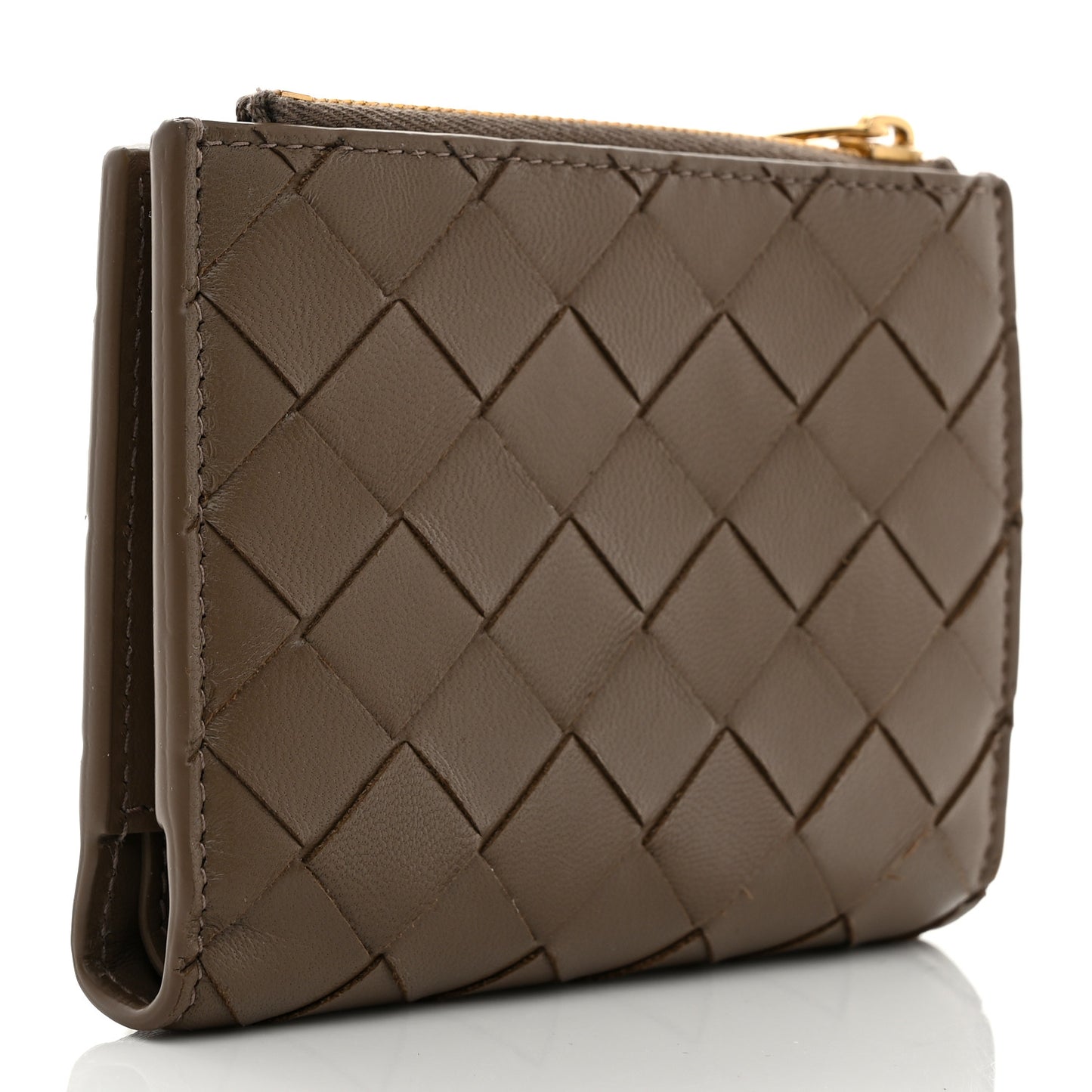 Nappa Intrecciato Bifold Zip Wallet Pinecone