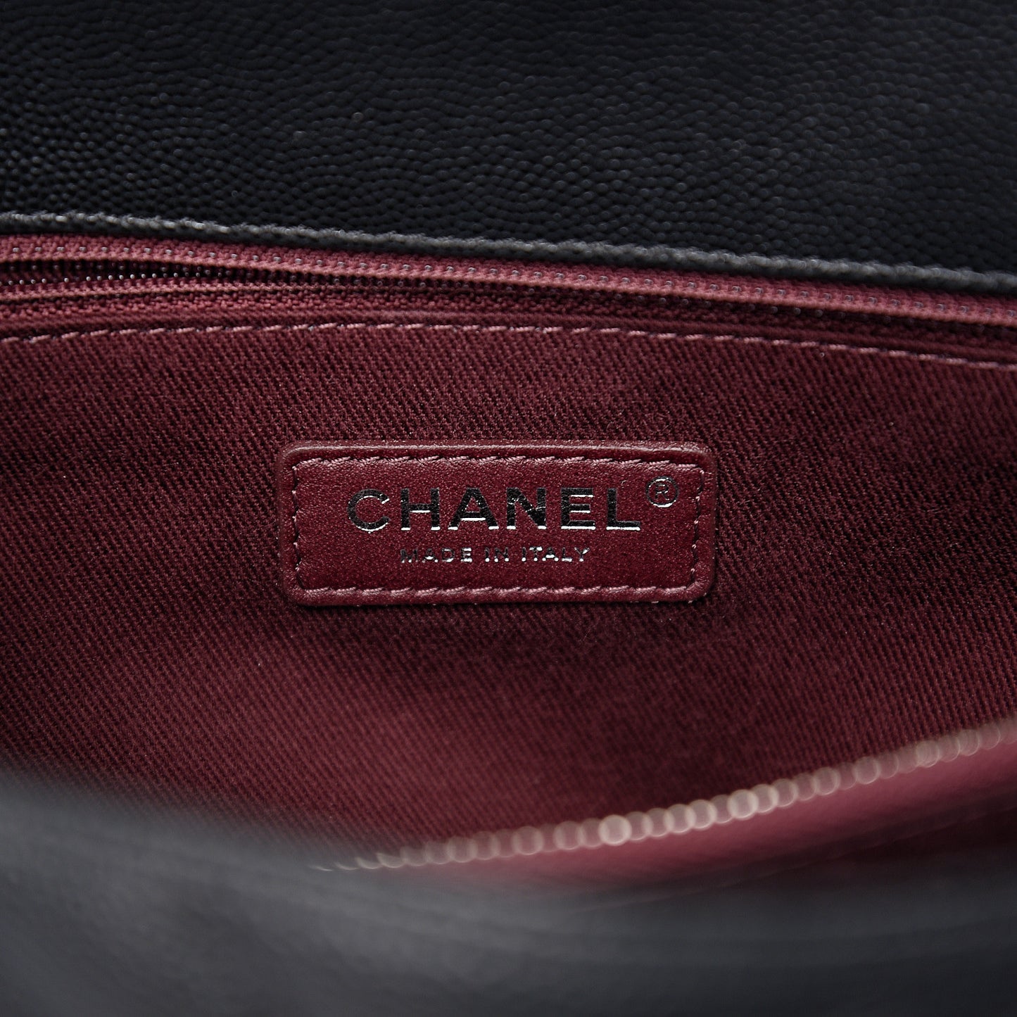 Caviar Chevron Quilted Small Coco Handle Flap Black