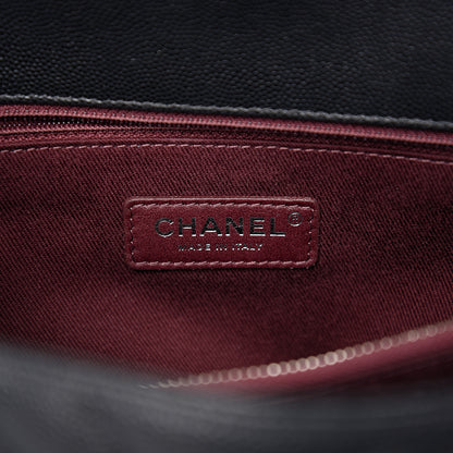 Chanel Caviar Chevron Quilted Small Coco Handle Flap Black 6 of 10