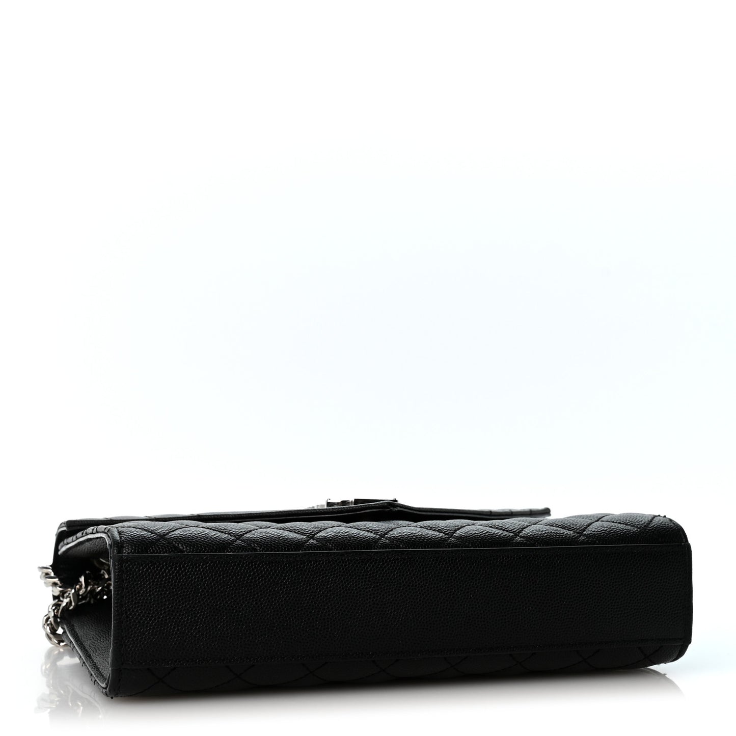 Grain De Poudre Textured Mixed Matelasse Triquilt Medium Monogram Satchel Black