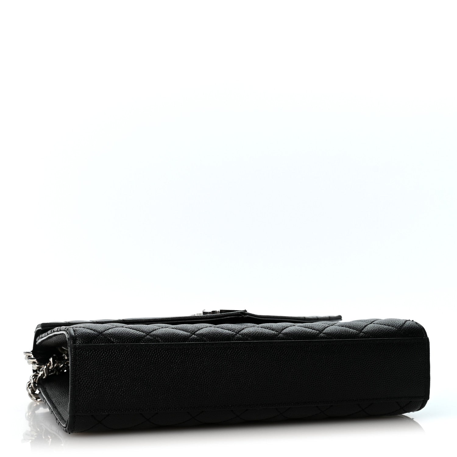 Saint Laurent Grain De Poudre Textured Mixed Matelasse Triquilt Medium Monogram Satchel Black 4 of 13