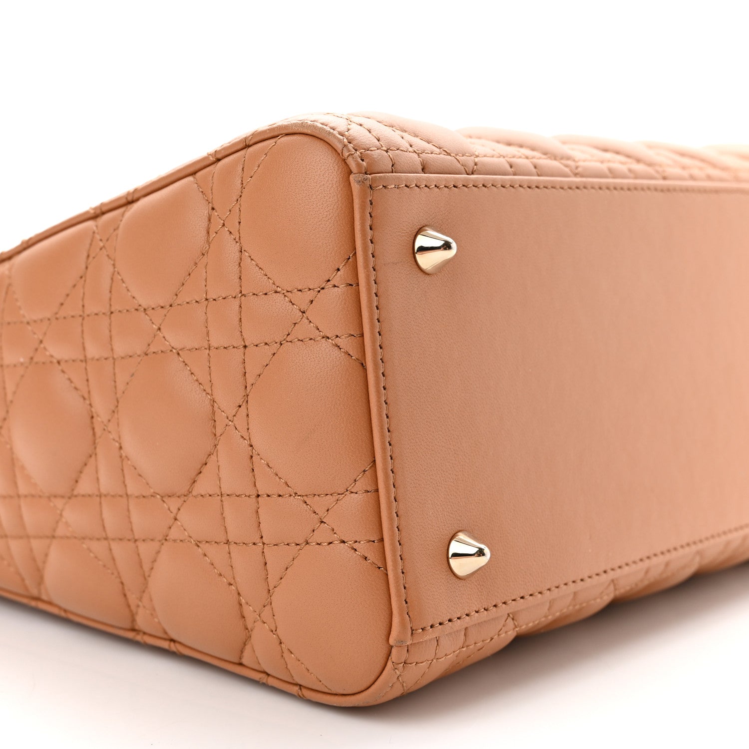 Christian Dior Lambskin Cannage Medium Lady Dior Amber 9 of 12