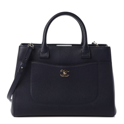 Chanel Grained Calfskin Small Neo Executive Shopper Tote Dark Blue 1 of 10