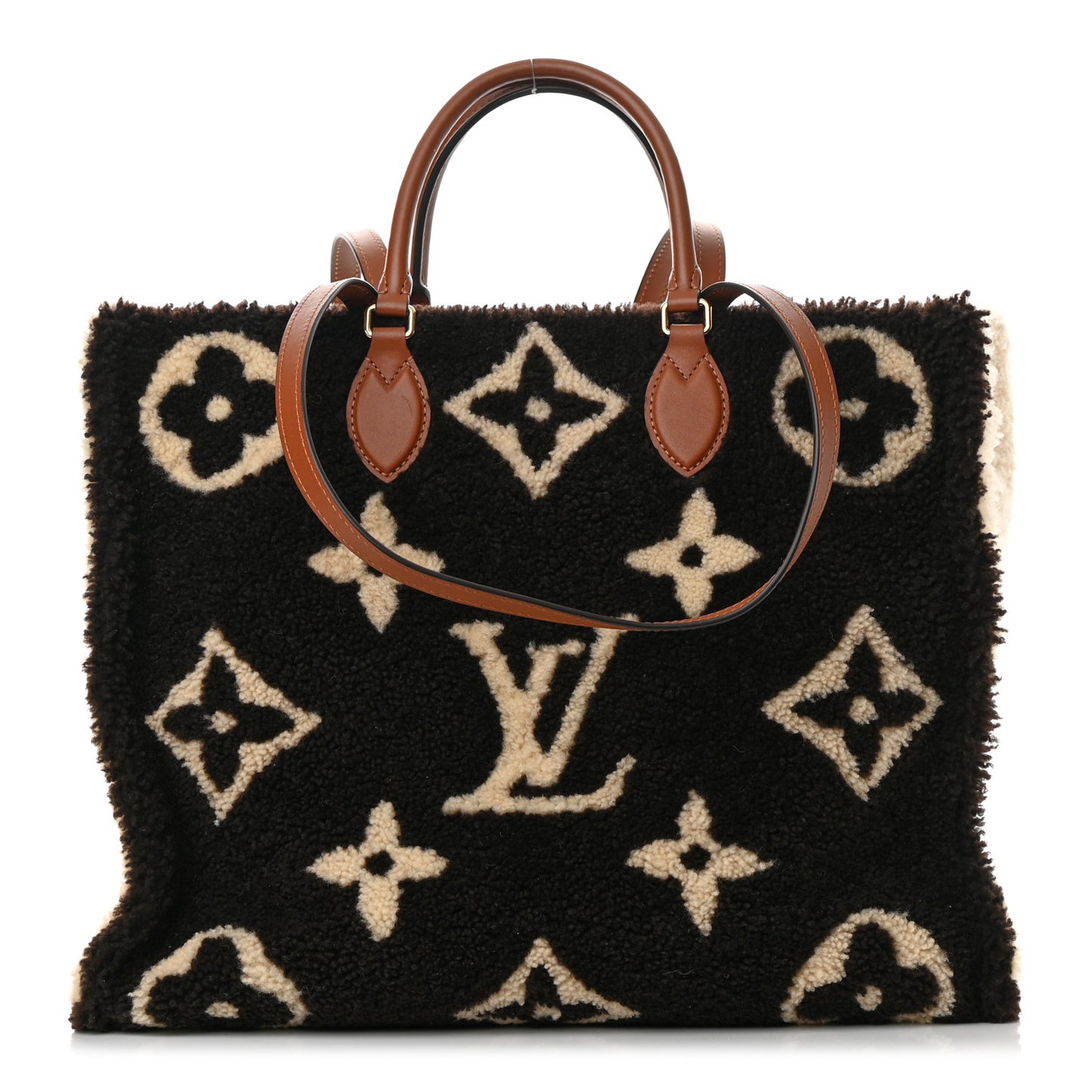 Shearling Monogram Giant Teddy Onthego GM Black White