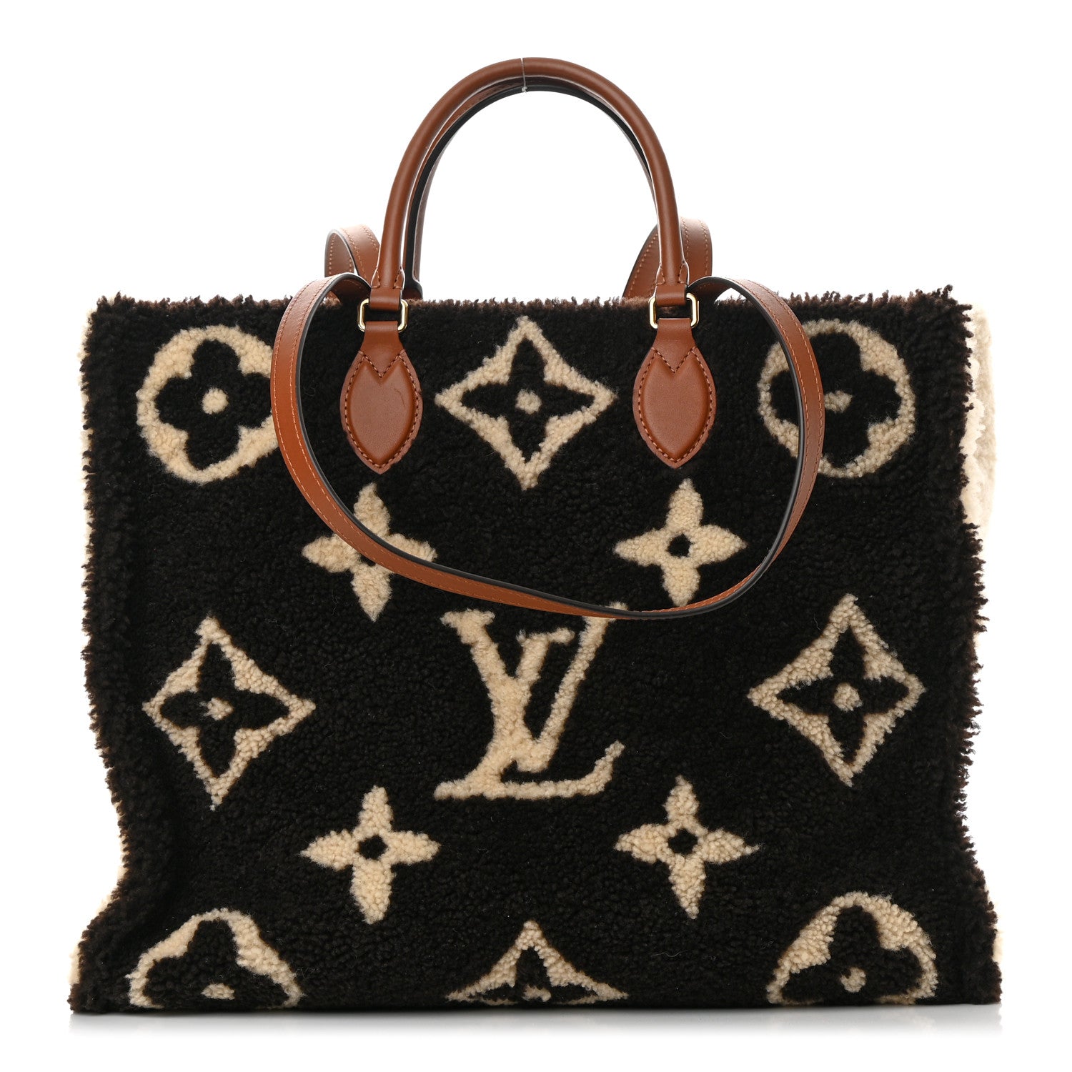 Louis Vuitton Shearling Monogram Giant Teddy Onthego GM Black White 1 of 13