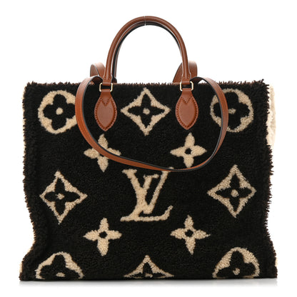 Louis Vuitton Shearling Monogram Giant Teddy Onthego GM Black White 1 of 13