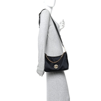 Versace Nylon Tribute Chain Crossbody Shoulder Bag Black 2 of 11