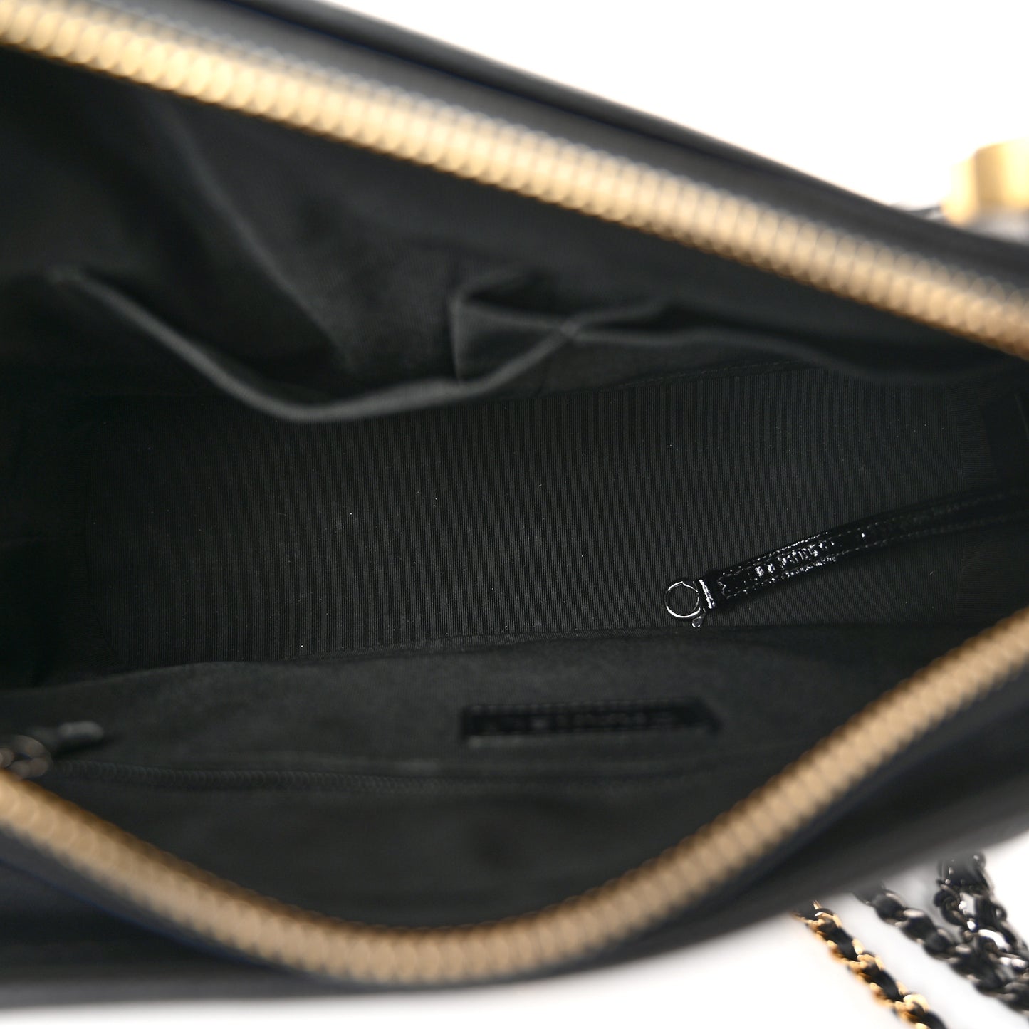 Patent Goatskin Quilted Medium Gabrielle Hobo Black