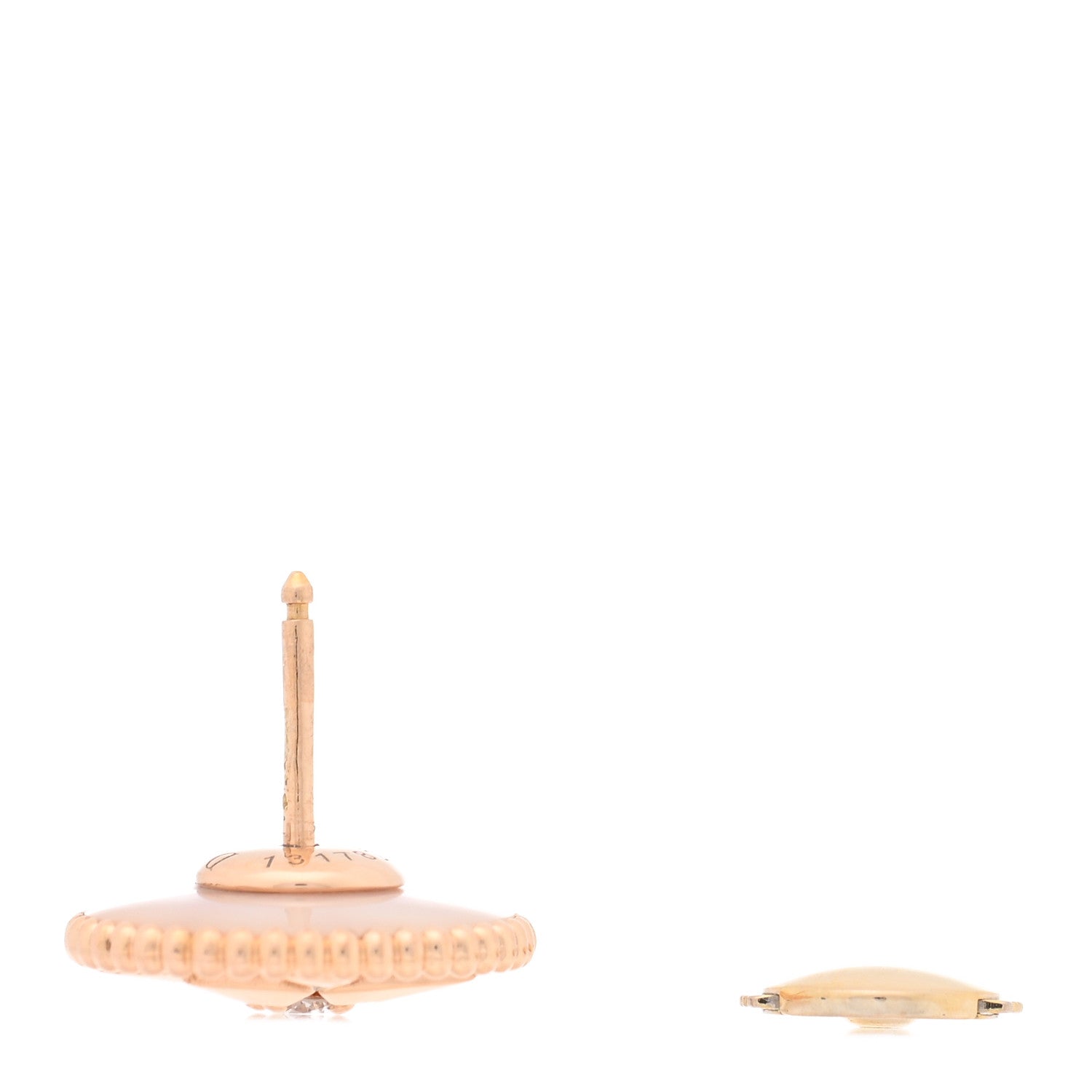 Christian Dior 18K Rose Gold Diamond Medium Pink Opal Medium Rose Des Vents Single Earring 3 of 4