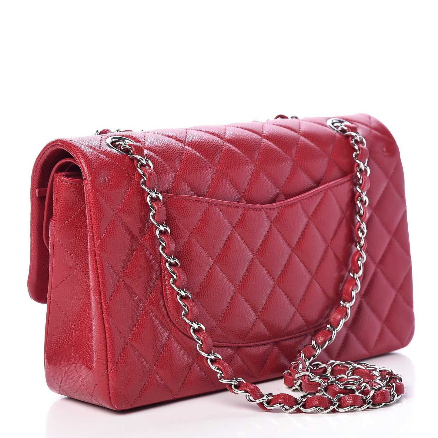 Caviar Quilted Medium Double Flap Pink