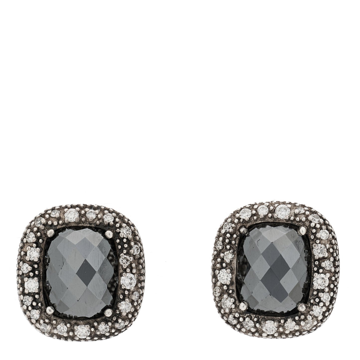 Sterling Silver Diamond Hematite Midnight Melange Earrings