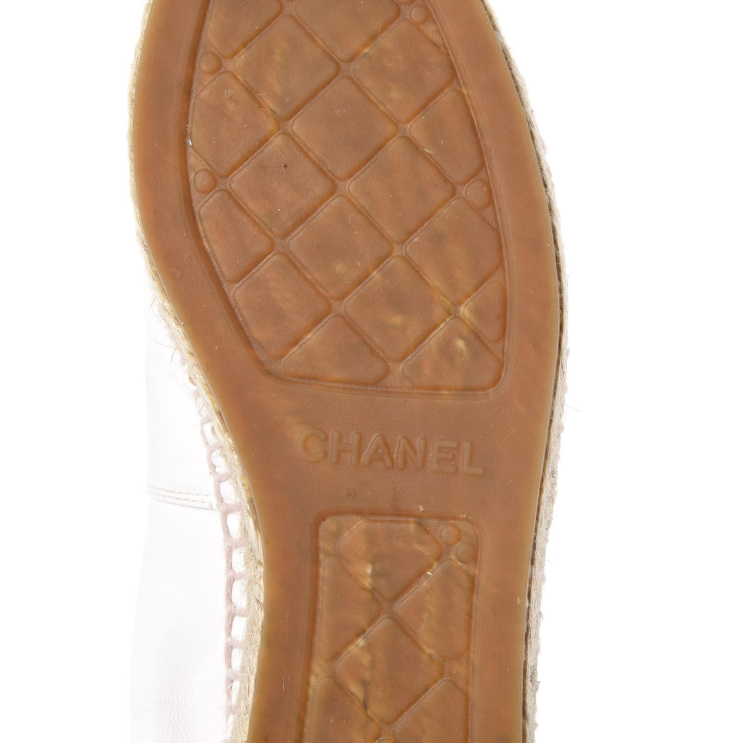 Lambskin CC Espadrilles 36 White Black