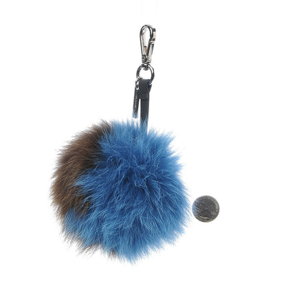 Fendi Fox Fur Spring Eyes Bag Charm Blue Brown 2 of 4