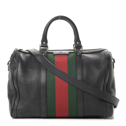 Gucci Calfskin Vintage Web Medium Boston Black 1 of 23