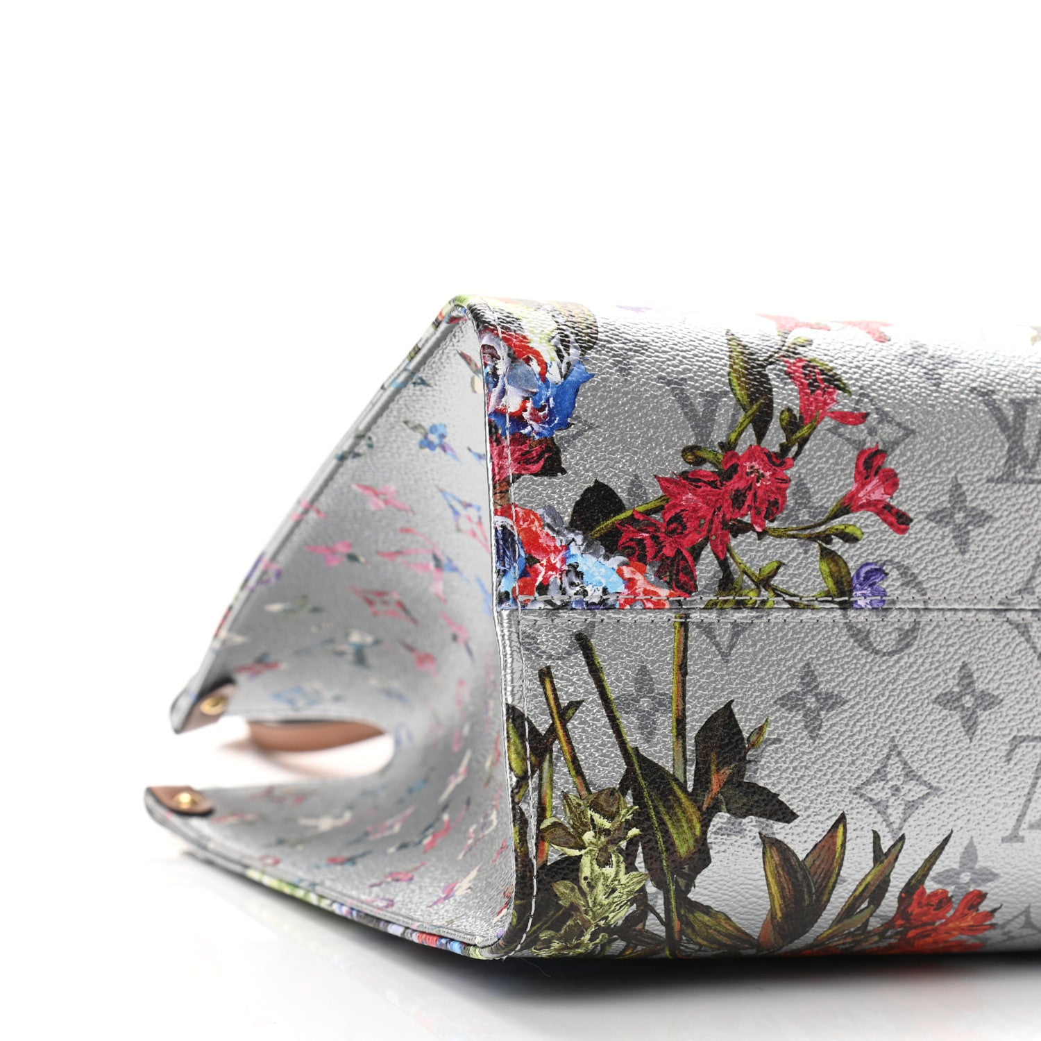 Louis Vuitton Metallic Monogram LV Garden OnTheGo MM Silver 8 of 9