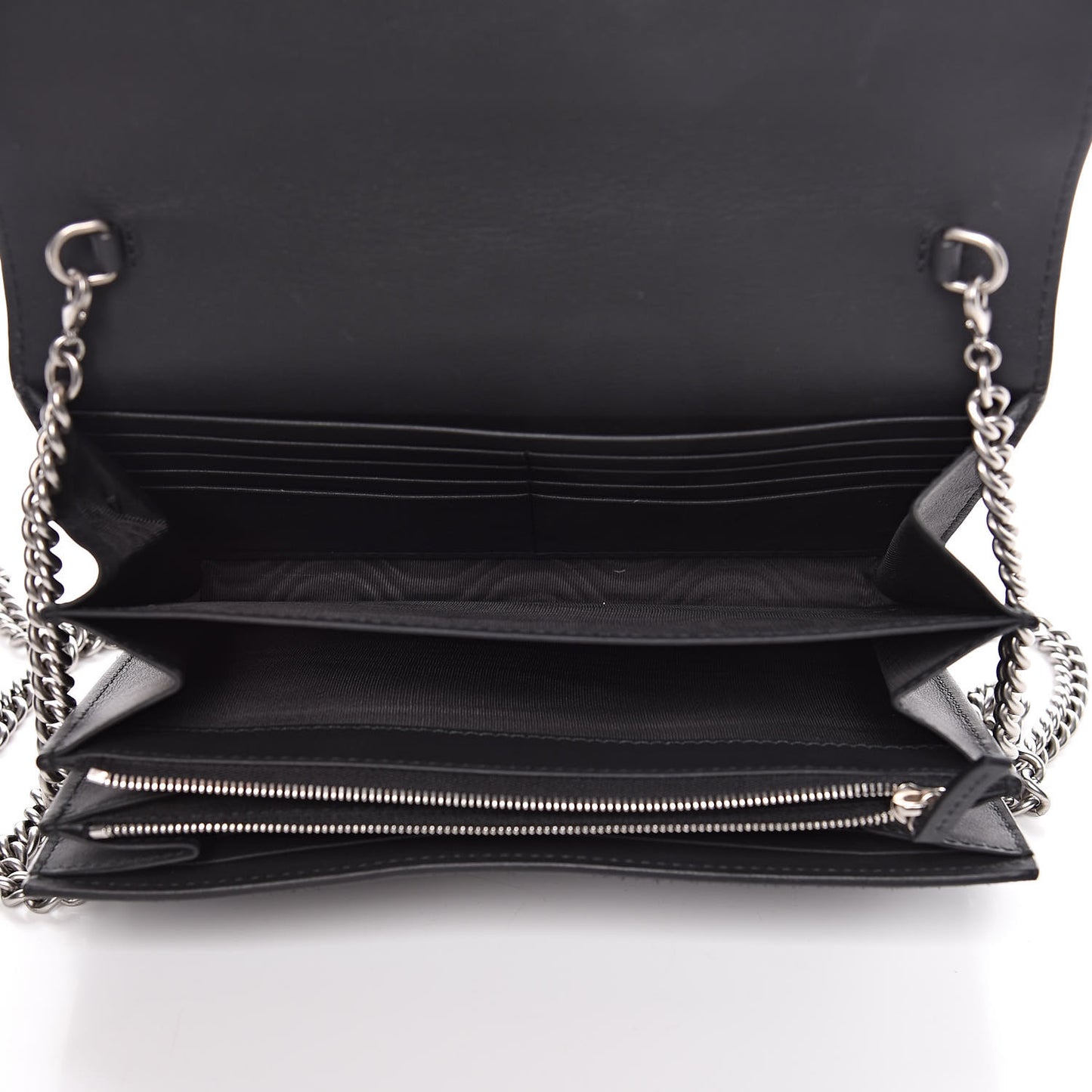 Suede Mini Dionysus Chain Wallet Black