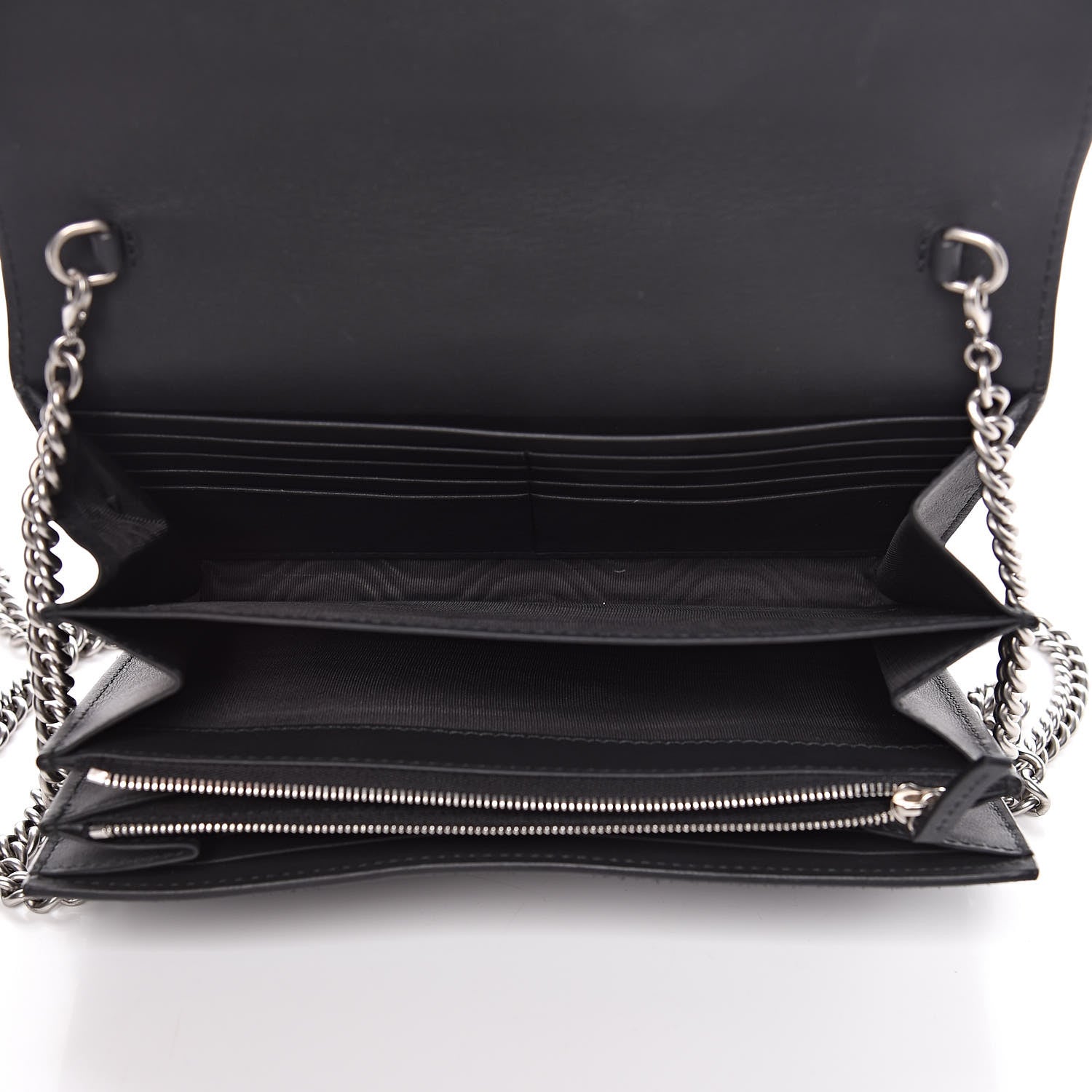 Gucci Suede Mini Dionysus Chain Wallet Black 5 of 10