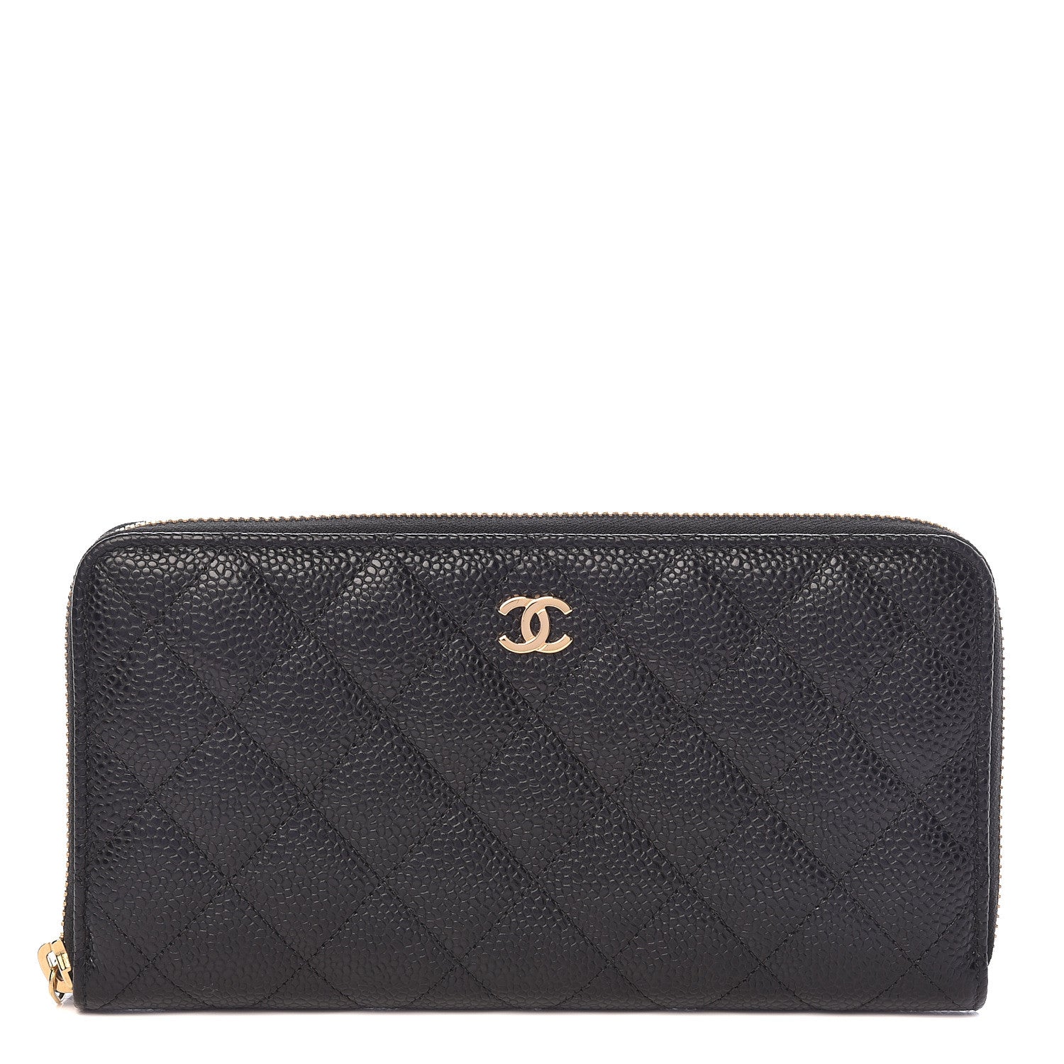 Chanel Caviar Quilted Large Gusset Zip Around Wallet Black 1 of 9