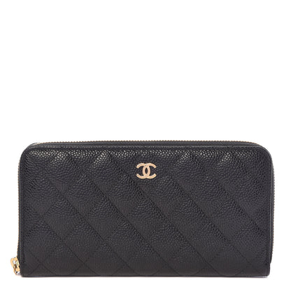 Chanel Caviar Quilted Large Gusset Zip Around Wallet Black 1 of 9