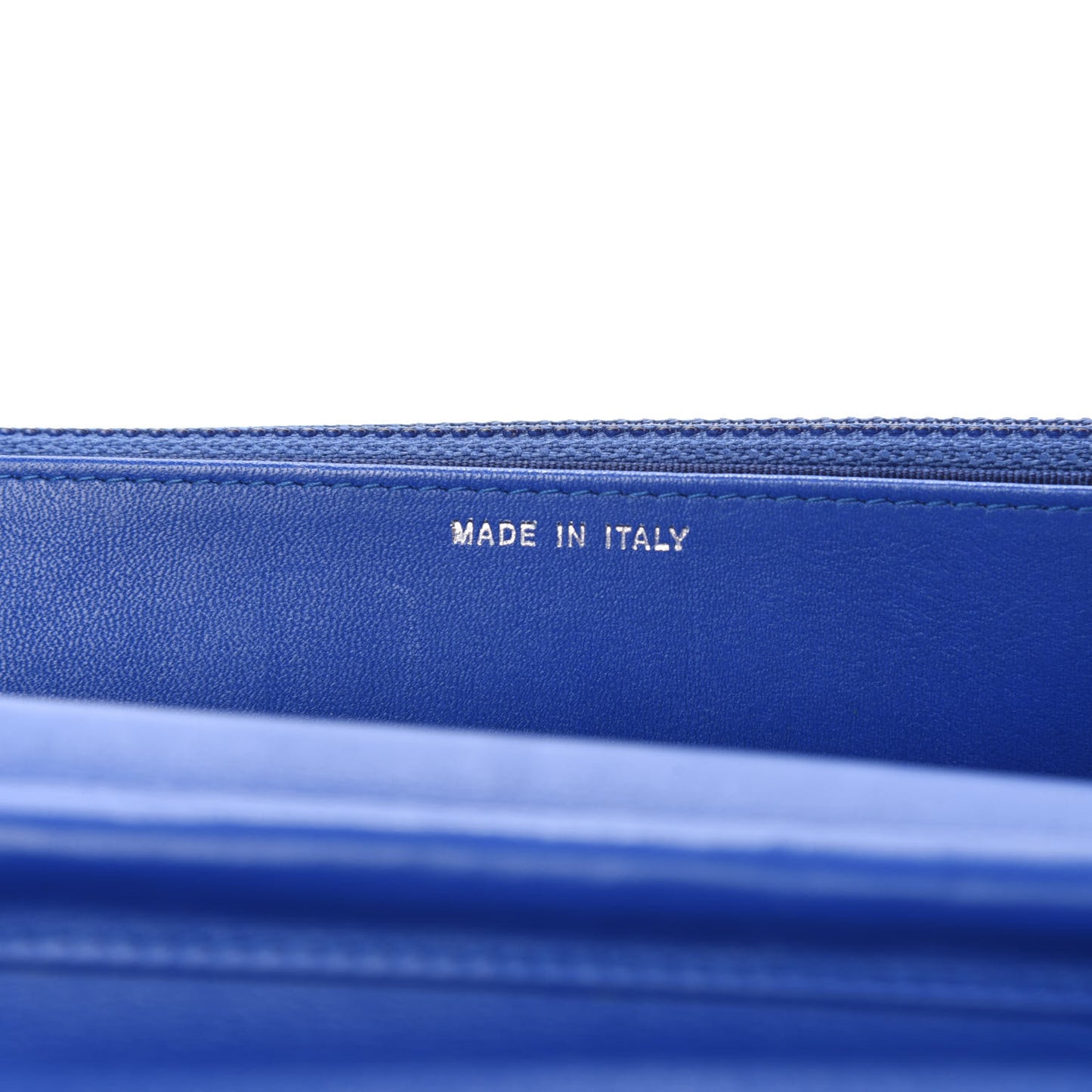 Patent Quilted Wallet On Chain WOC Dark Blue