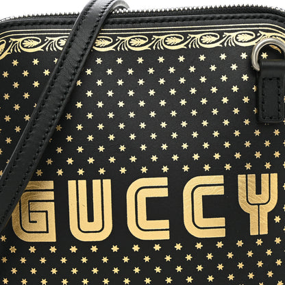 Gucci X SEGA Calfskin GUCCY Stars Mini Dome Shoulder Bag Black Gold 8 of 10