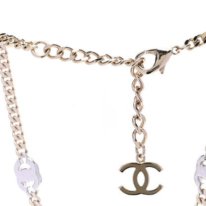 Chanel Crystal Chain CC Necklace Gold Silver 5 of 6