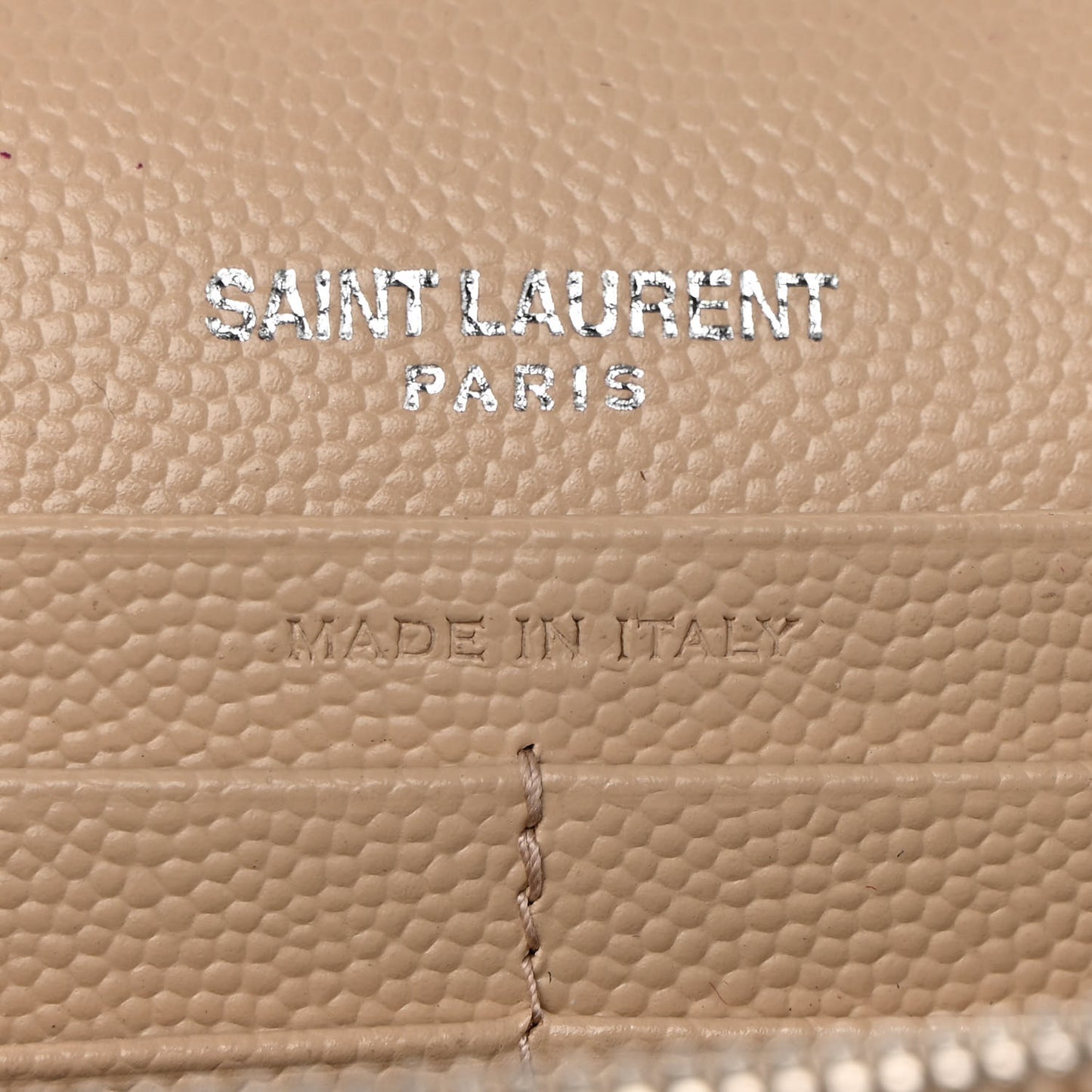 Grain De Poudre Matelasse Chevron Monogram Chain Wallet Nude Powder