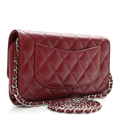 Chanel Caviar Quilted Phone Holder Wallet on Removable Chain Red 4 of 15