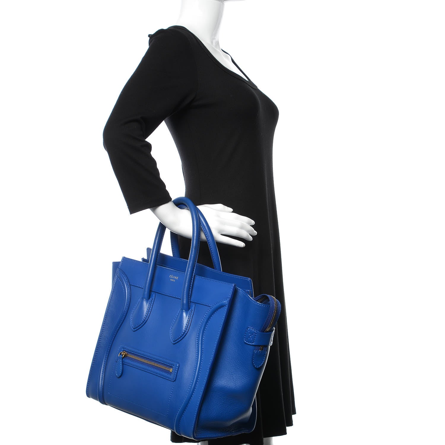 Celine Smooth Calfskin Mini Luggage Royal Blue 2 of 15