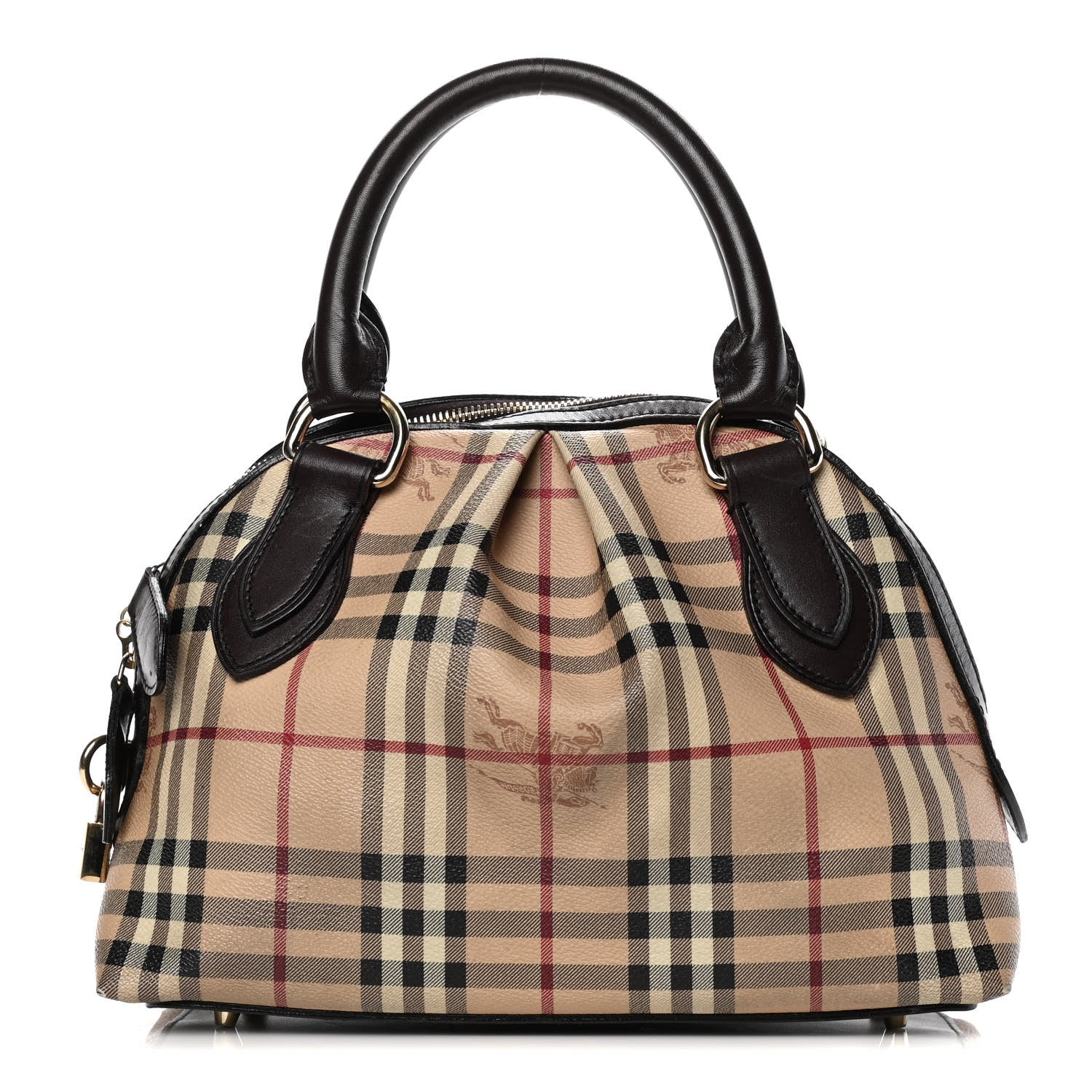Burberry Haymarket Check Thornley Satchel Chocolate 1 of 13