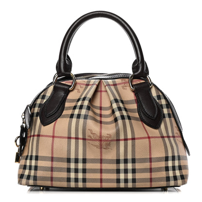 Burberry Haymarket Check Thornley Satchel Chocolate 1 of 13