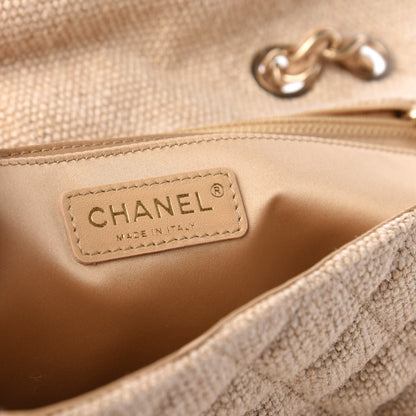Chanel Tweed Raffia Coco Country Jumbo Flap 9 of 11
