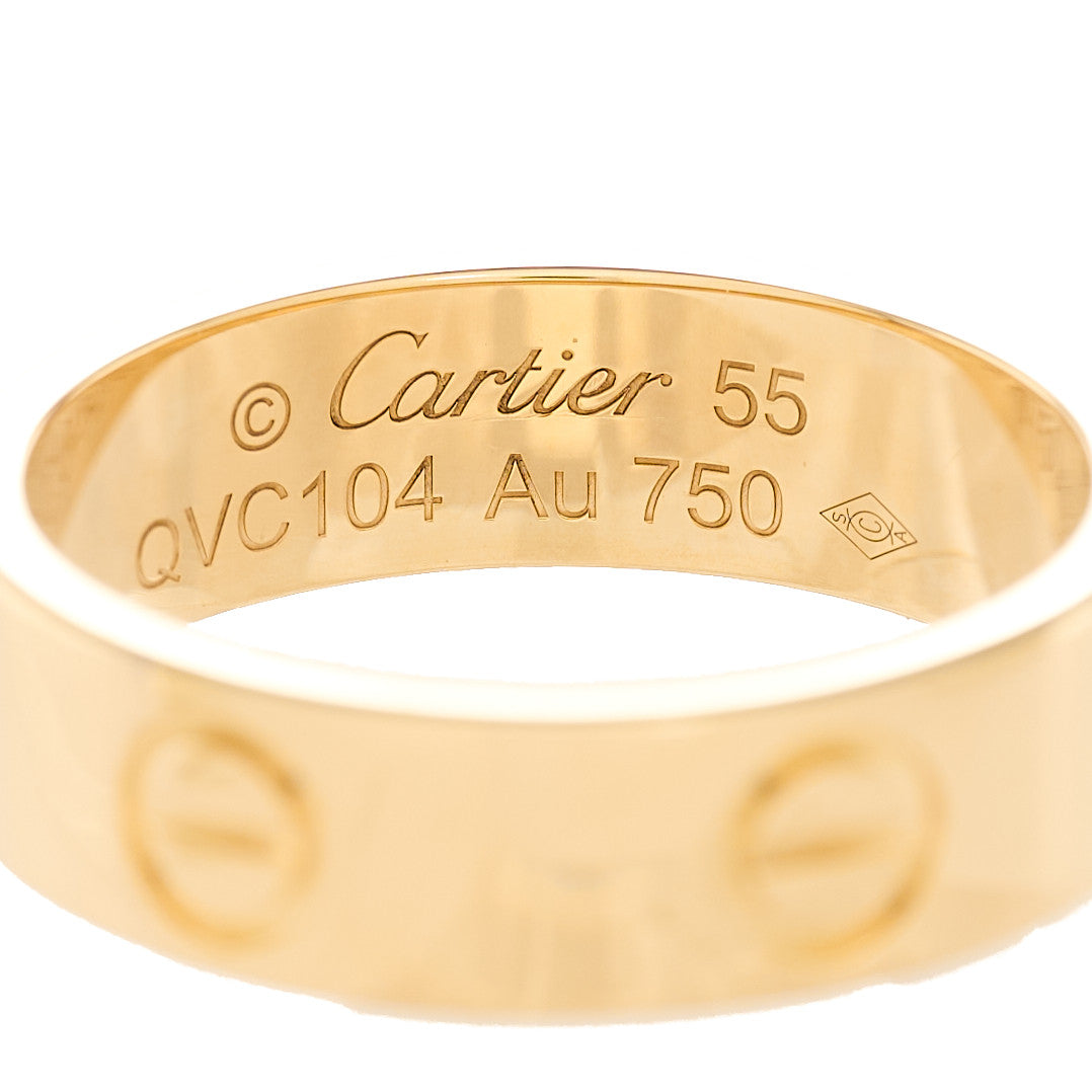 18K Yellow Gold 5.5mm LOVE Ring 55 7.25