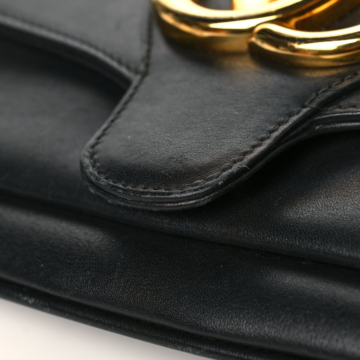 Vitello Palmellato Lux Small Arli Flap Shoulder Bag Black