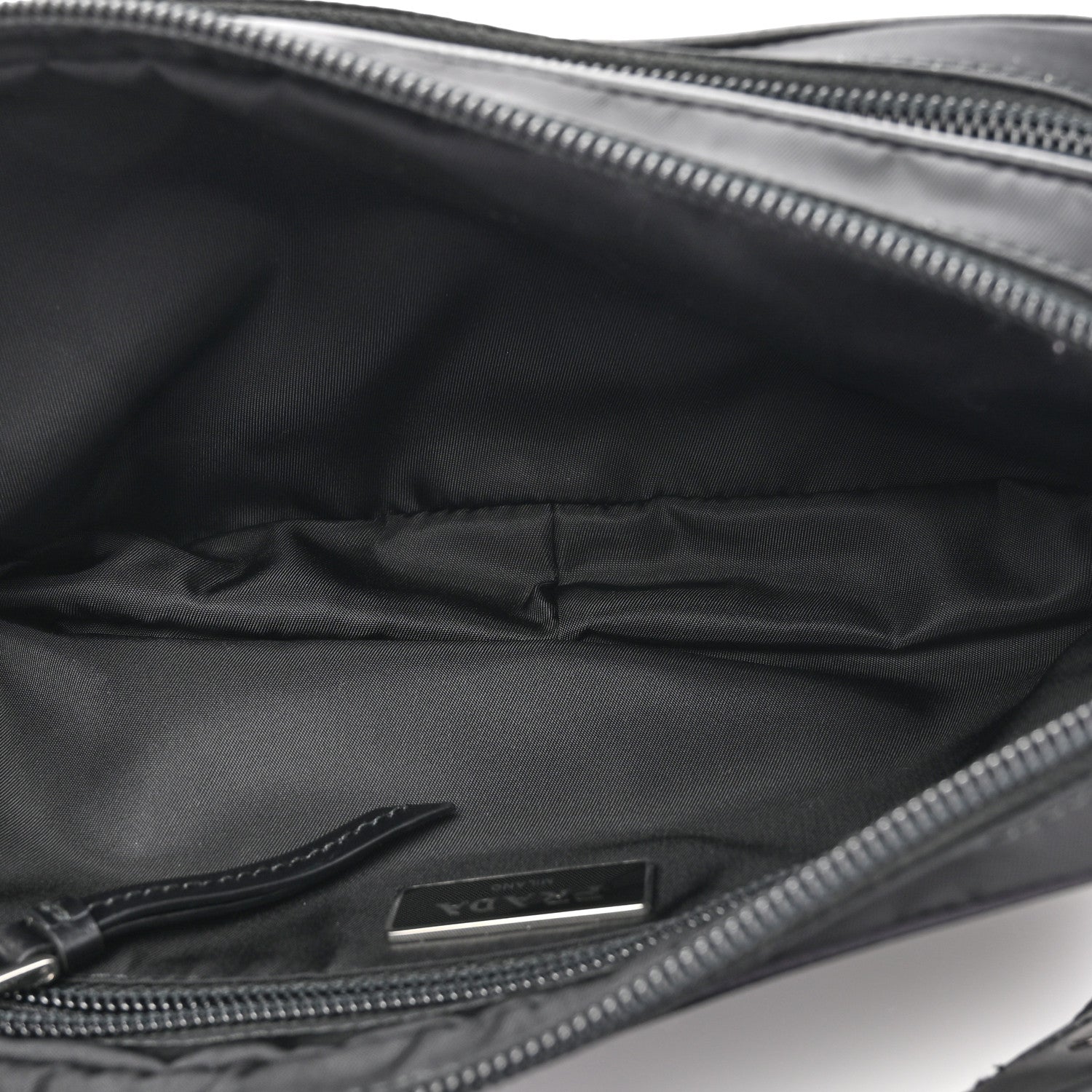 Prada Tessuto Nylon Studded Belt Bag Black White 5 of 9