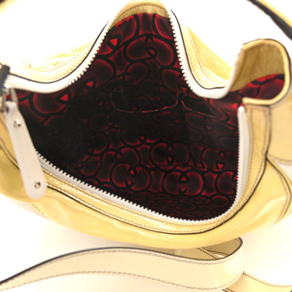 Gucci Patent Calfskin Medium Snow Glam Hobo Yellow White 5 of 13