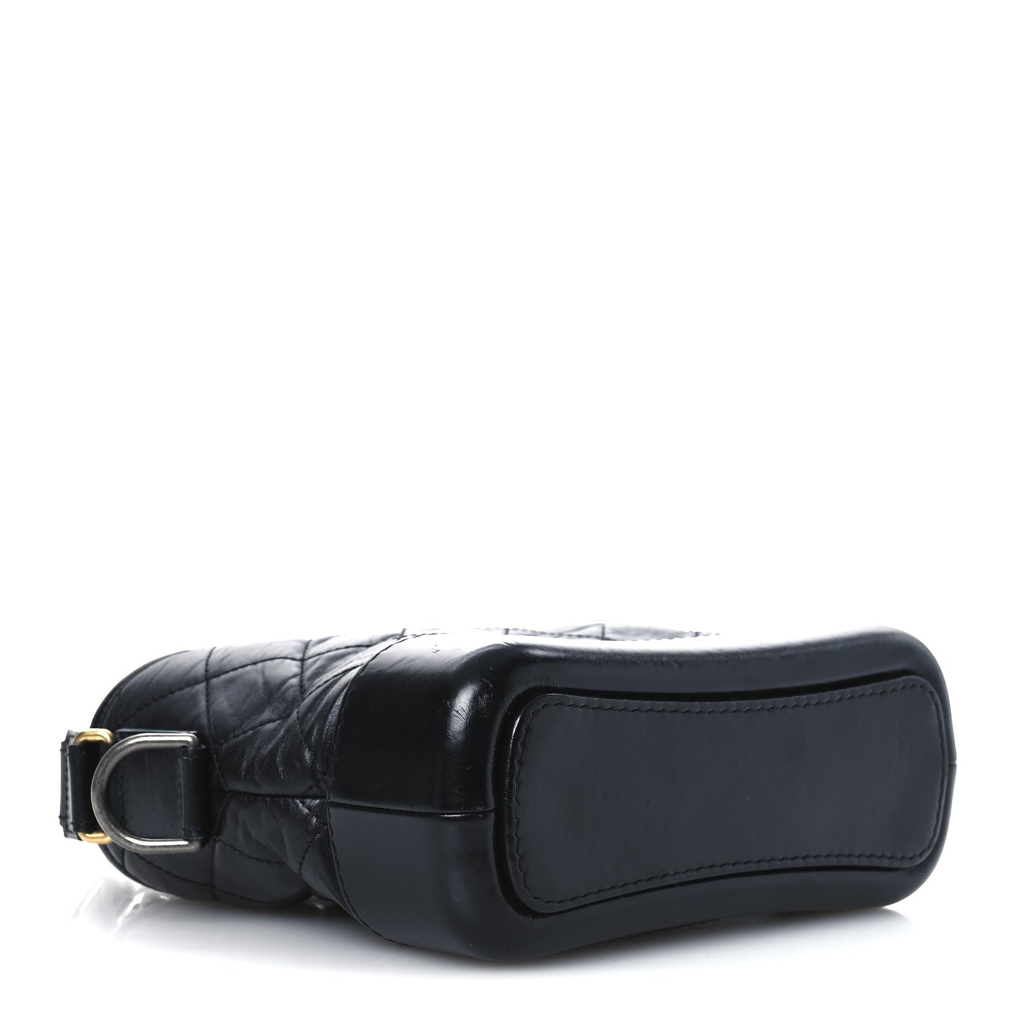 Aged Calfskin Quilted Small Gabrielle Hobo Black