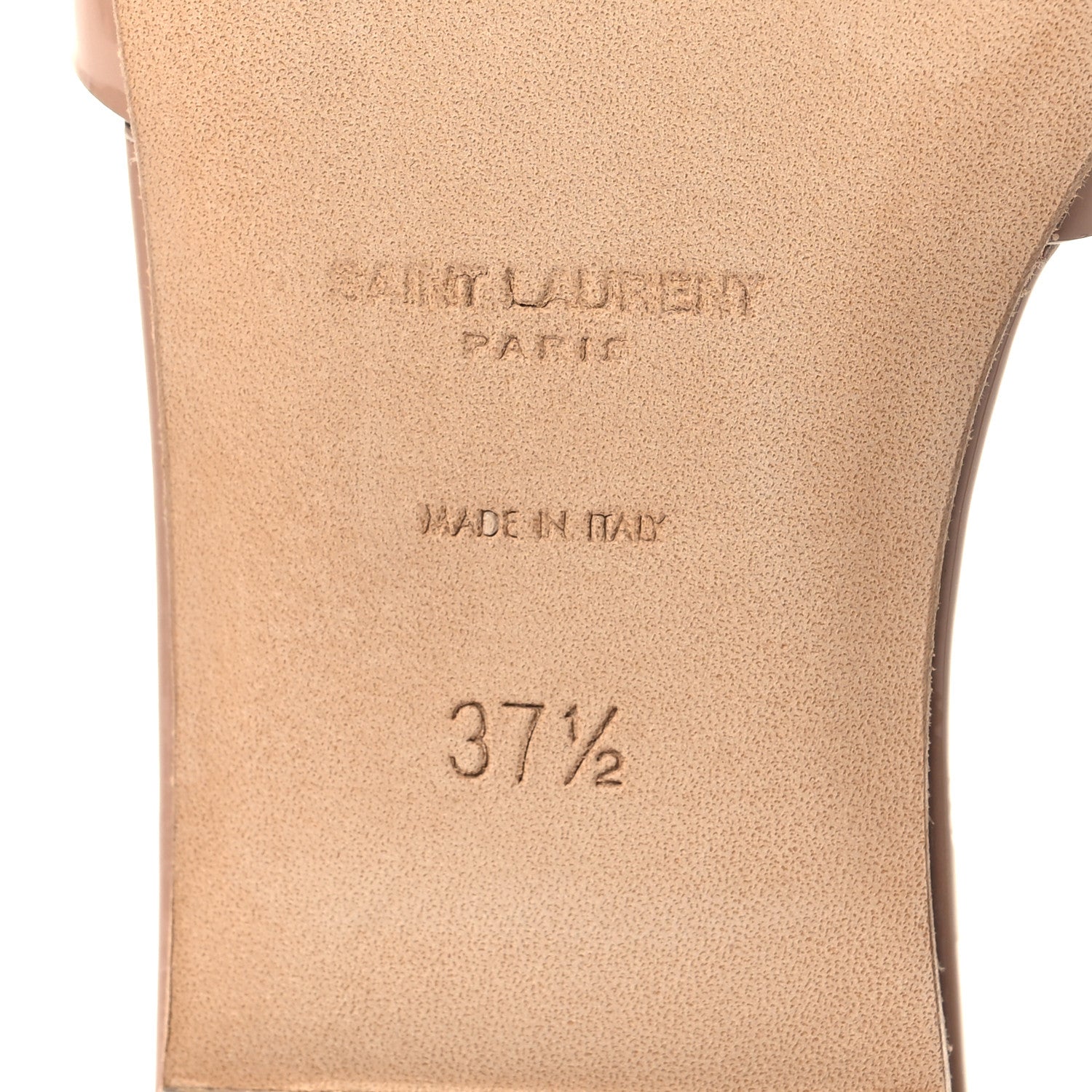 Saint Laurent Patent Tribute 05 Slide Sandals 37.5 Nude 7 of 9