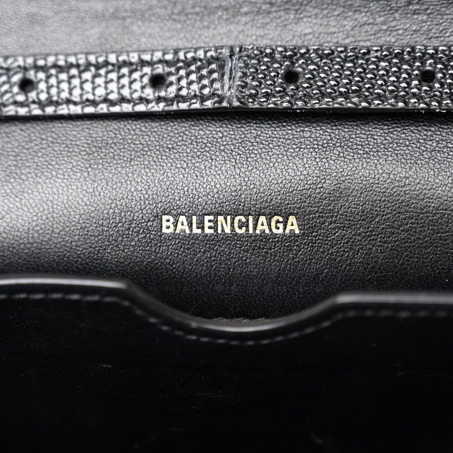 Balenciaga Patent Calfskin Lizard Embossed Small B Crossbody Bag Black 6 of 9