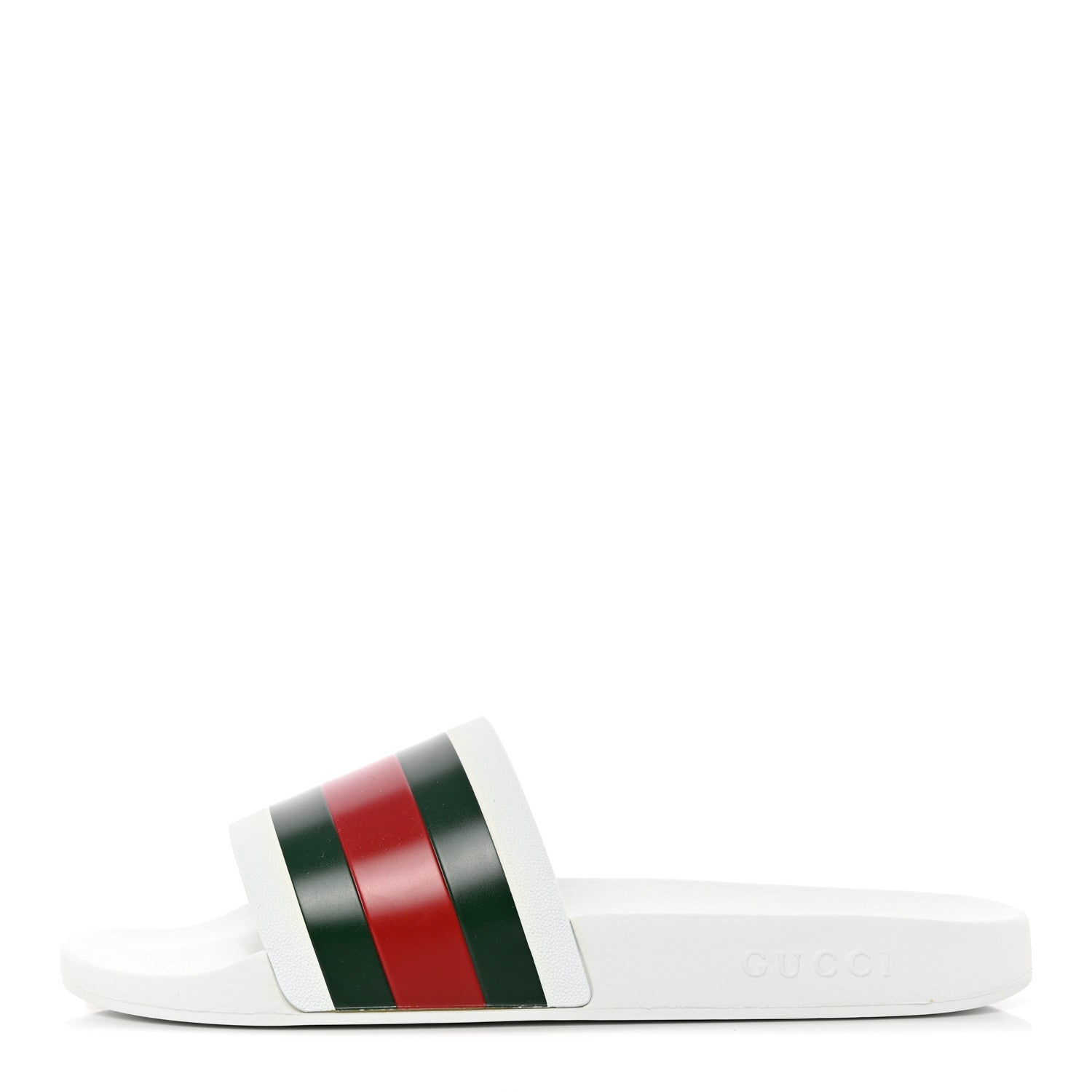 Gucci Rubber Web Mens Pool Slide Sandals 12 Great White 1 of 20