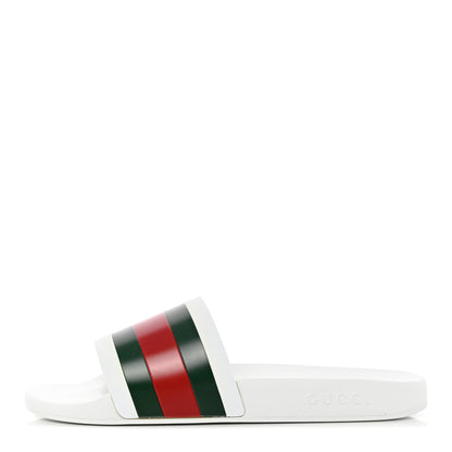 Gucci Rubber Web Mens Pool Slide Sandals 12 Great White 1 of 20