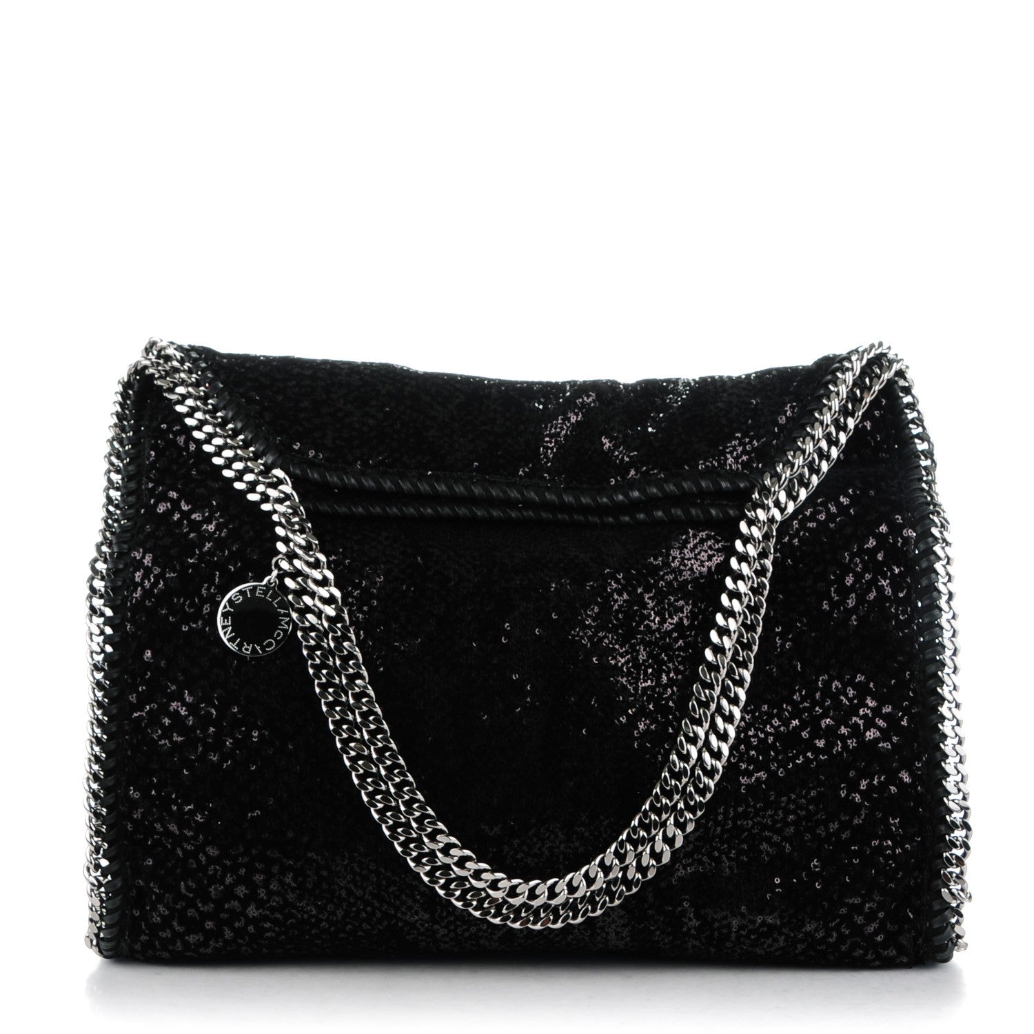 Stella McCartney Sequin Velvet Large Falabella Tote Black 1 of 8