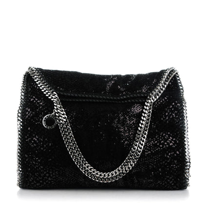 Stella McCartney Sequin Velvet Large Falabella Tote Black 1 of 8
