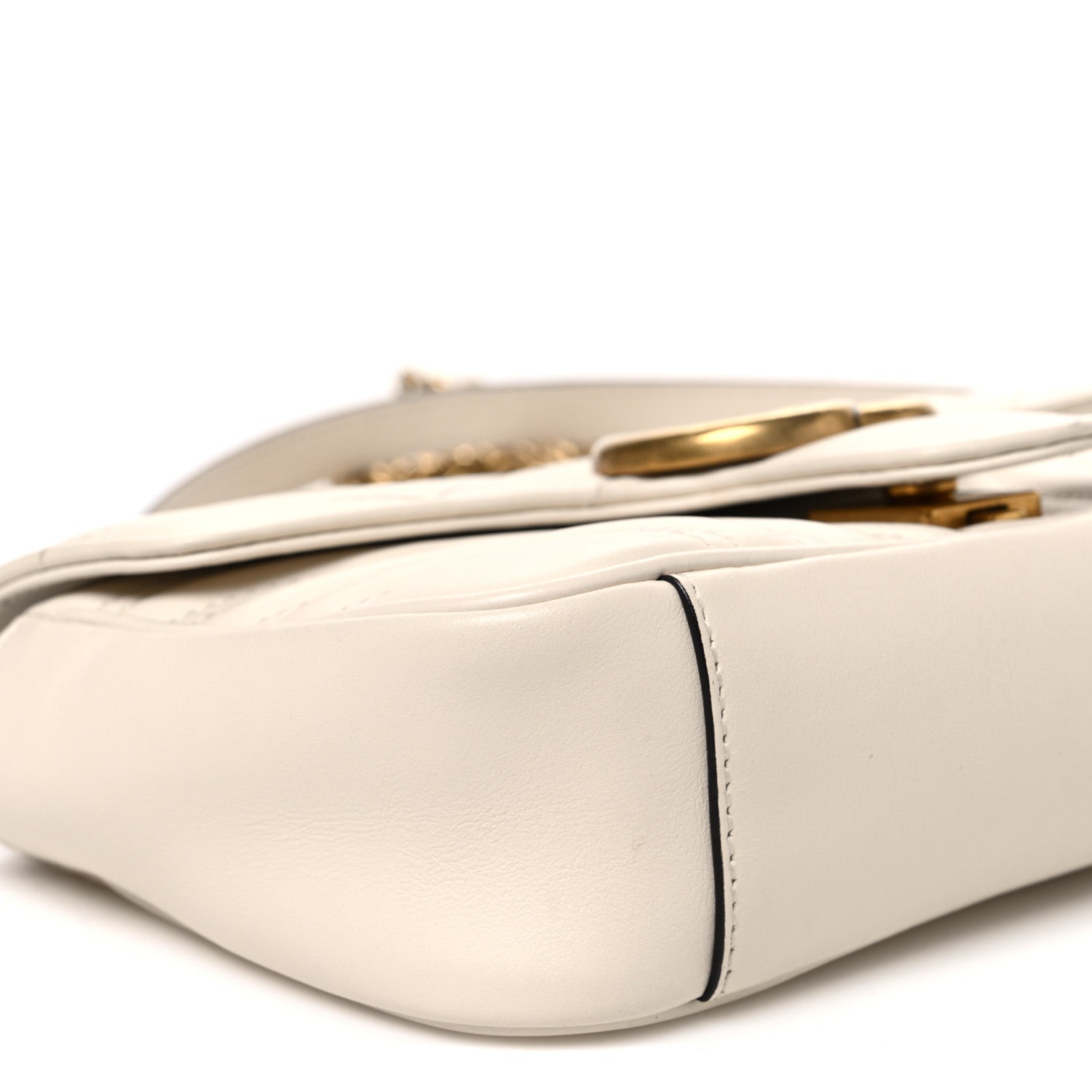 Gucci Calfskin Matelasse Mini GG Marmont Shoulder Bag White 8 of 9