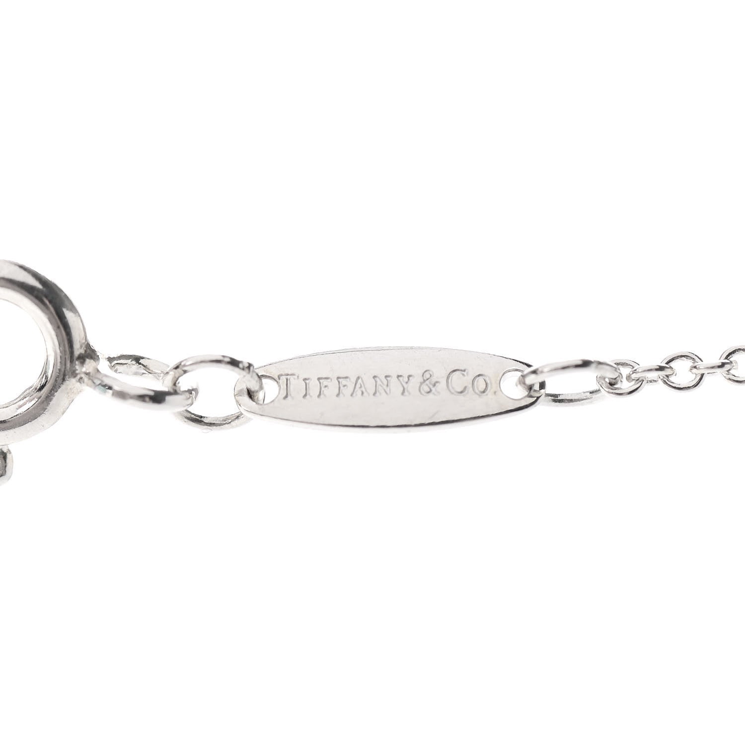Tiffany Sterling Silver Diamond .03ct Elsa Peretti Diamonds by the Yard Pendant Necklace 4 of 8