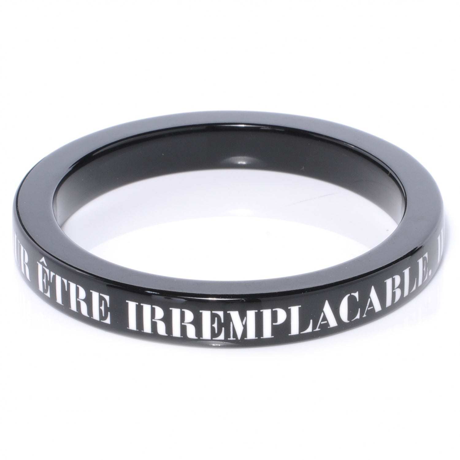 Chanel Resin Coco French Quote Bangle Black 4 of 5