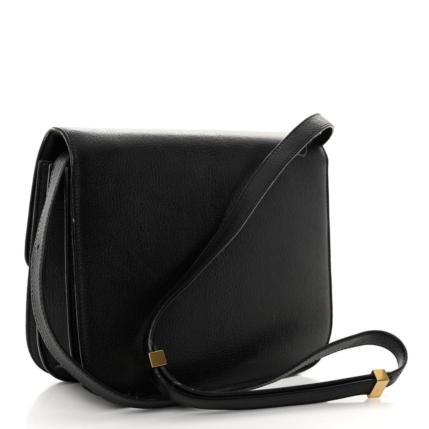 Goatskin Medium Classic Box Flap Bag Black